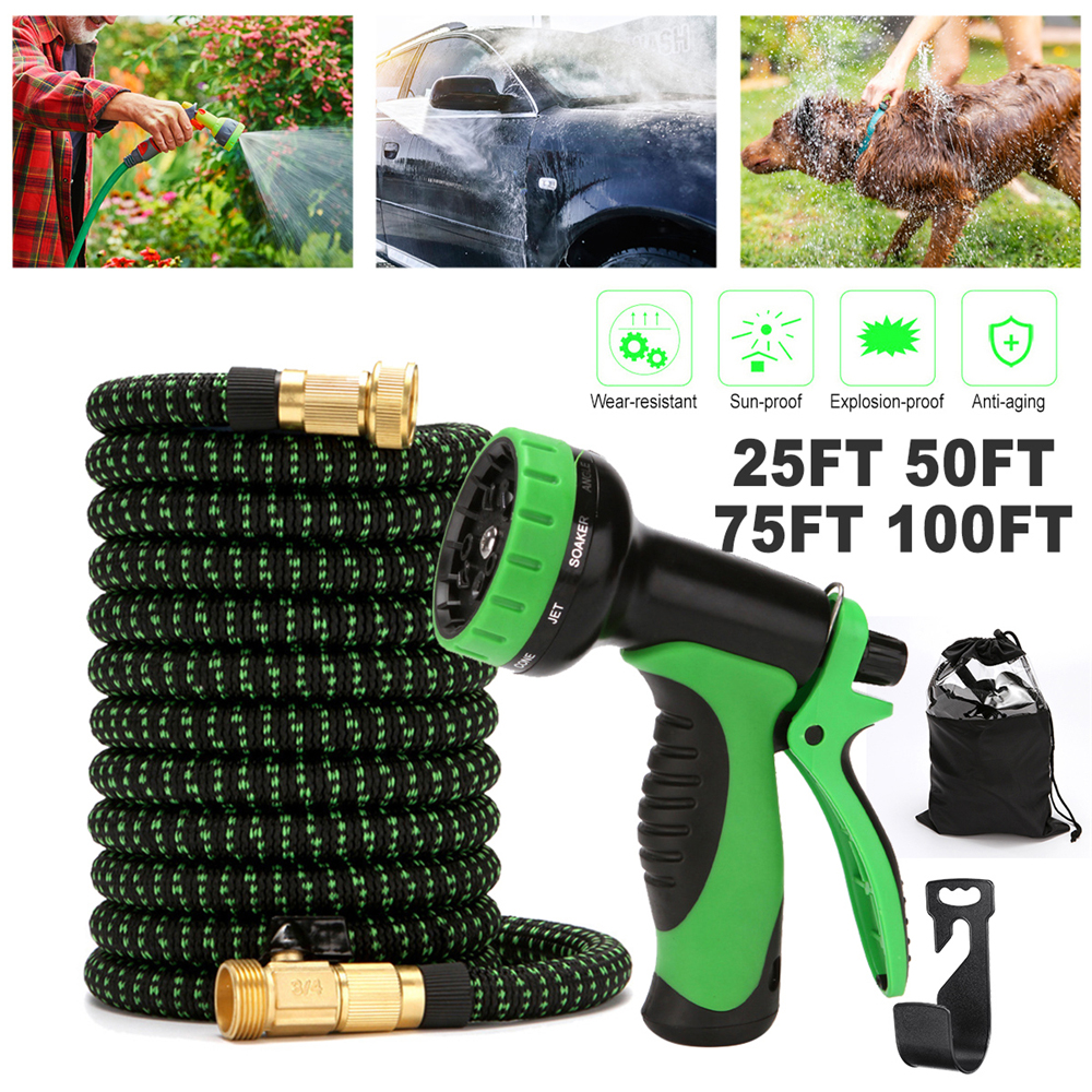25Ft-100Ft-Flexible-Car-Washing-Water-Hose-9-Function-Spray-Nozzle-Guns-Leakproof-Hose-Pipe-Garden-H-1828404-1