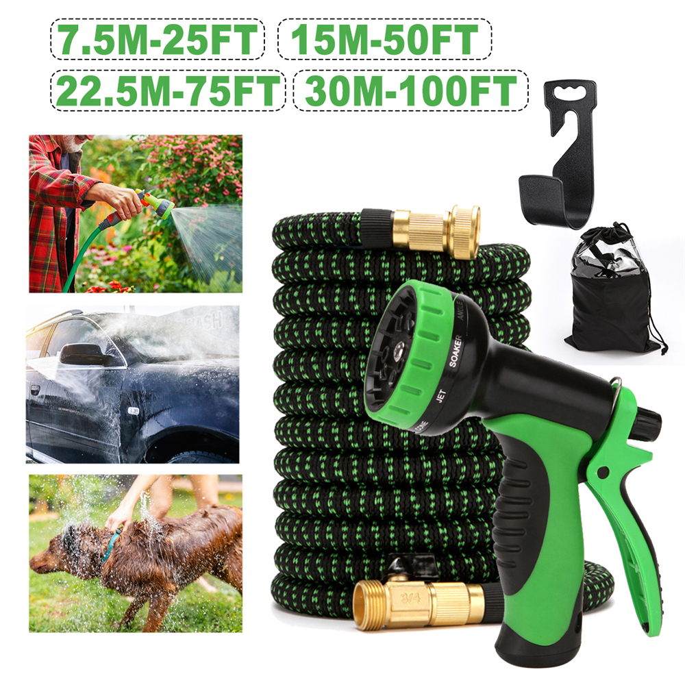 25Ft-100Ft-Flexible-Car-Washing-Water-Hose-9-Function-Spray-Nozzle-Guns-Leakproof-Hose-Pipe-Garden-H-1828404-2