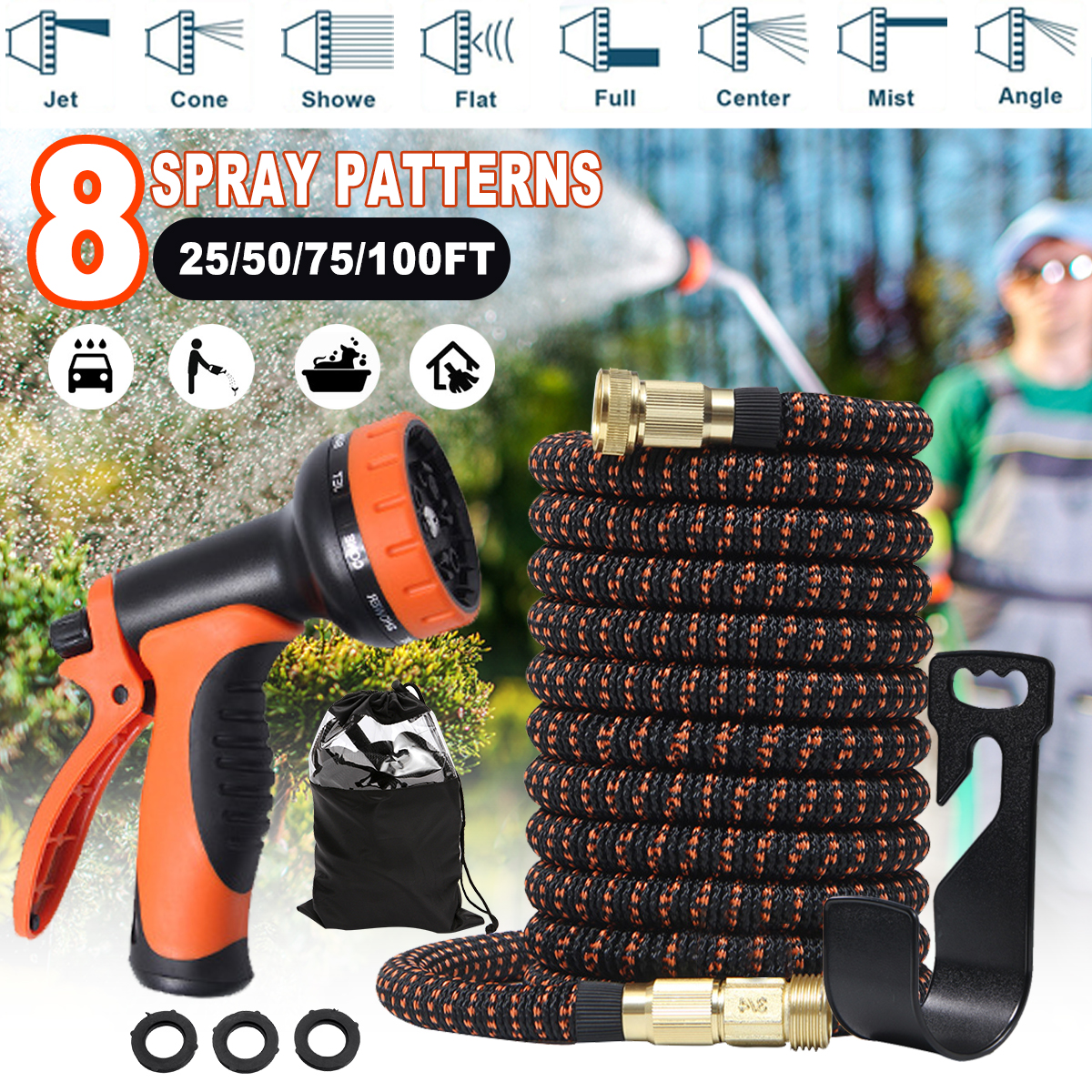 25ft-100ft-Expandable-Garden-EUUS-Hose-Durable-Flexible-Lightweight-Water-Hose-Spray-1828407-1