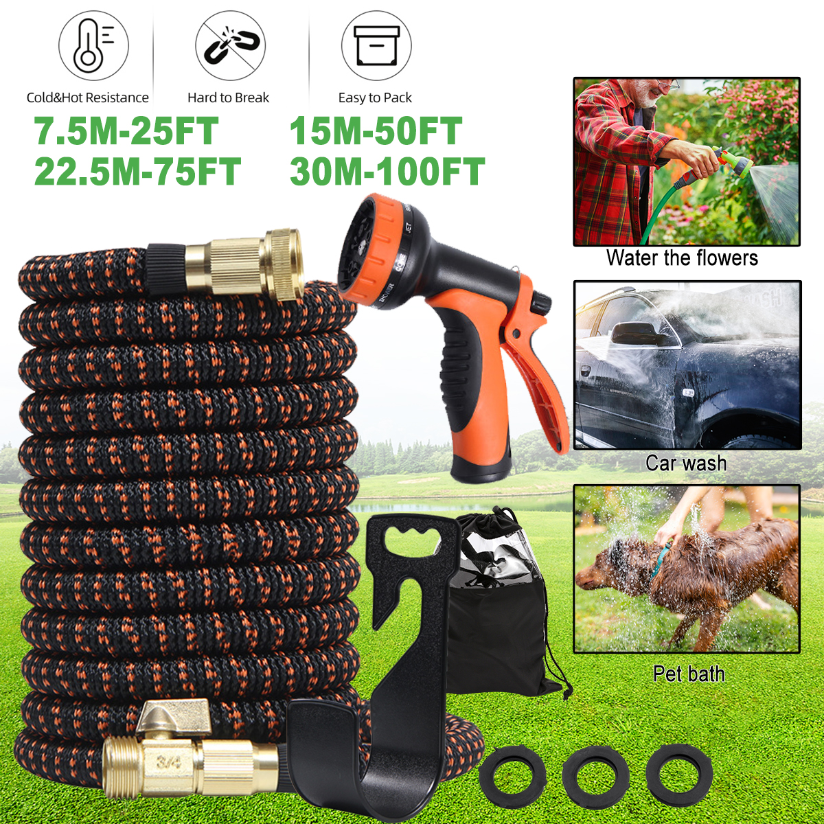 25ft-100ft-Expandable-Garden-EUUS-Hose-Durable-Flexible-Lightweight-Water-Hose-Spray-1828407-2