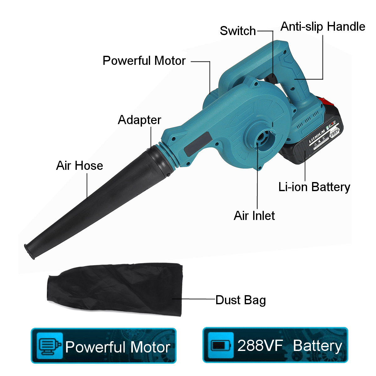 288VF-15000mAh-18000RPM-Handheld-Cordless-Electric-Air-Blower-Variable-Speed-Leaf-Blower-Vacuum-Dust-1868965-9