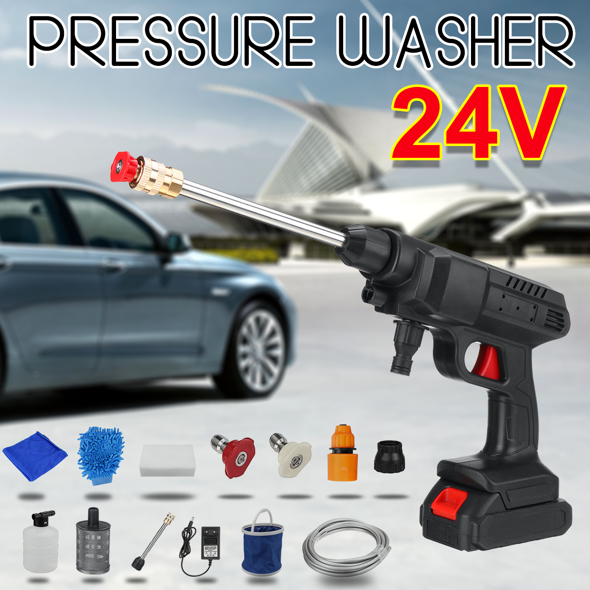 400W-24V-Wireless-High-Pressure-Washer-Car-Washing-Machine-Water-Spray-Guns-W-Battery-1878851-1