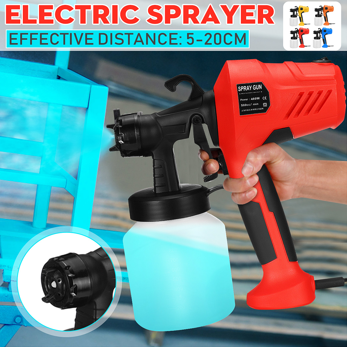 400W-800ml-Electric-Paint-Sprayer-Flow-Control-Airbrush-Easy-Spraying-Painting-Tool-1761119-2