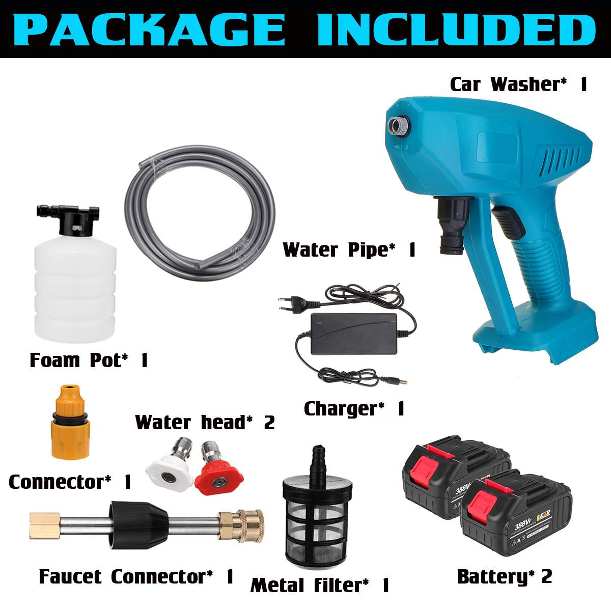 600W-High-Pressure-Car-Power-Washer-W-2Pcs-Battery-Spray-Guns--Wand-Lance-Nozzle-Tips-Hose-Kit-1869994-4