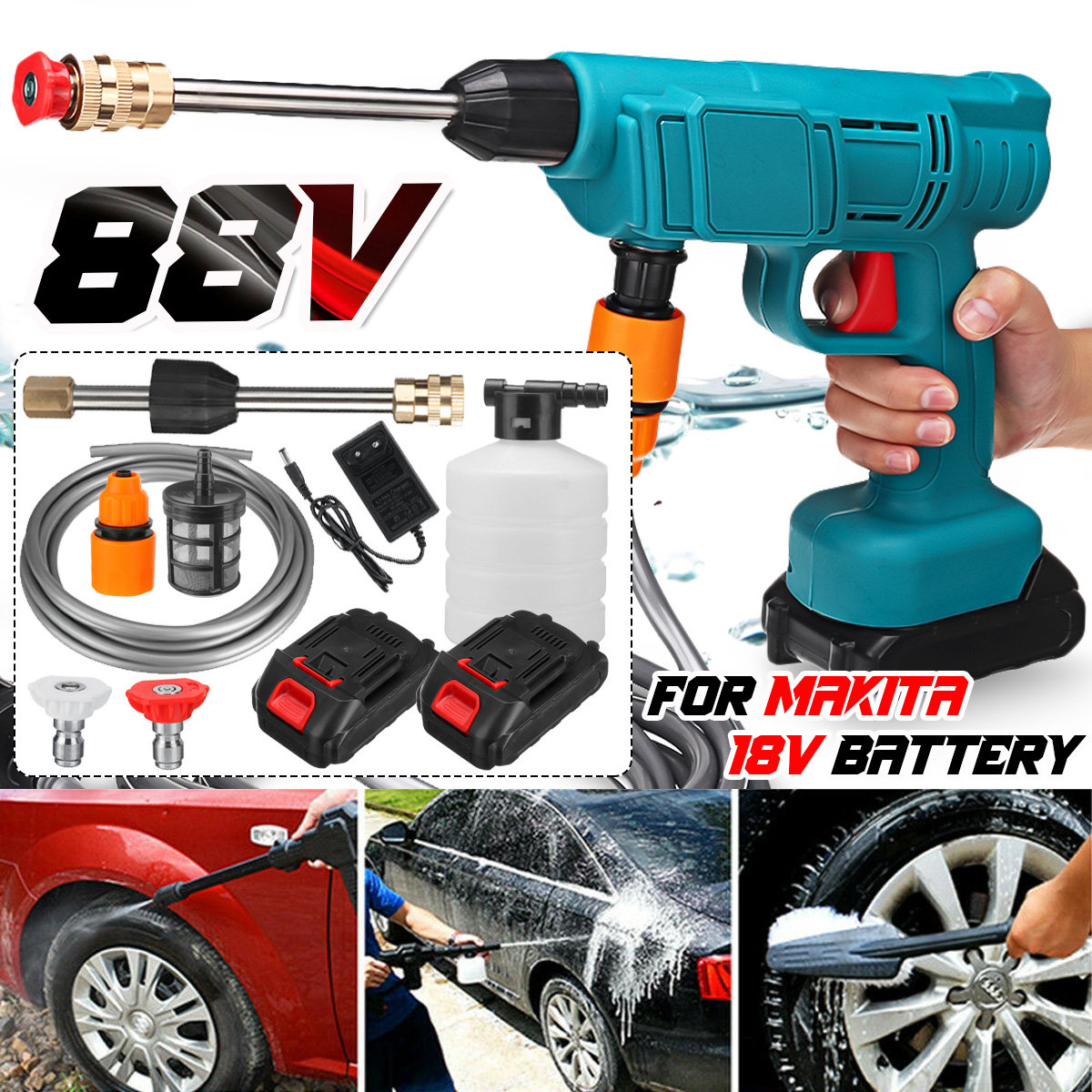 88VF-Cordless-High-Pressure-Washer-Car-Washing-Spray-Guns-Water-Cleaner-W-None12-Battery-For-Makita-1875161-2
