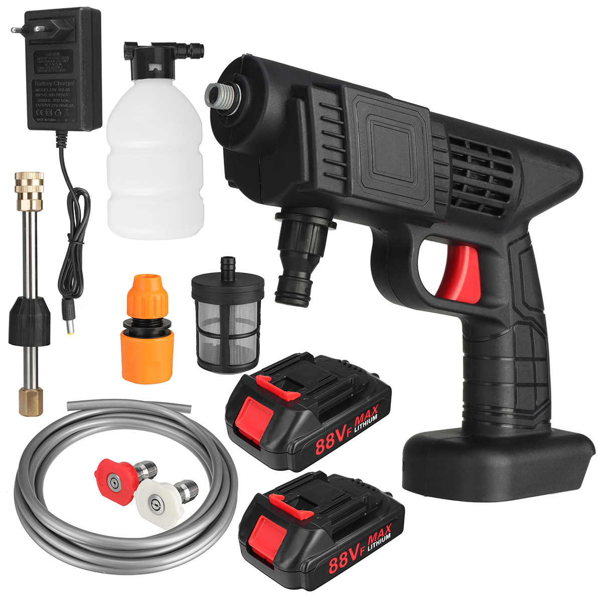 88VF-High-Pressure-Cordless-Washer-Spray-Guns-Water-Guns-Cleaner-With-None-1pc-2Pcs-88VF-Battery-1873694-10