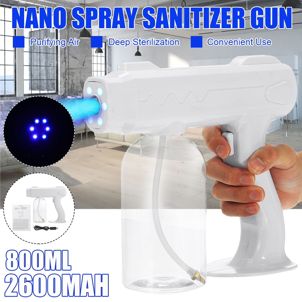 Electric-Spray-Guns-Spray-Machine-Wireless-Electric-Sanitizer-800ML-Sprayer-Disinfects-Blue-Light-St-1903066-1