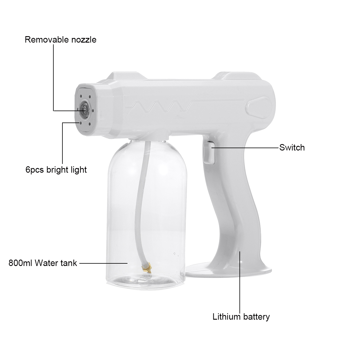 Electric-Spray-Guns-Spray-Machine-Wireless-Electric-Sanitizer-800ML-Sprayer-Disinfects-Blue-Light-St-1903066-3