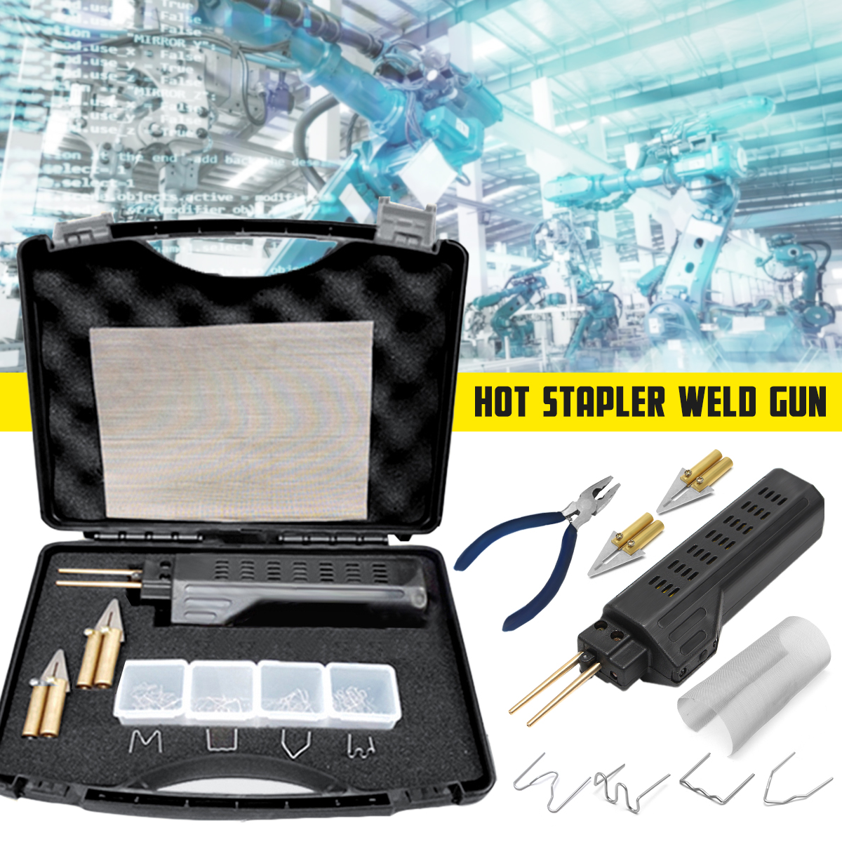 Hot-Stapler-Car-Auto-Bumper-Fairing-Plastic-Welder-Guns-Repair-Kit--200-Staples-110V-US-Plug-1829585-2