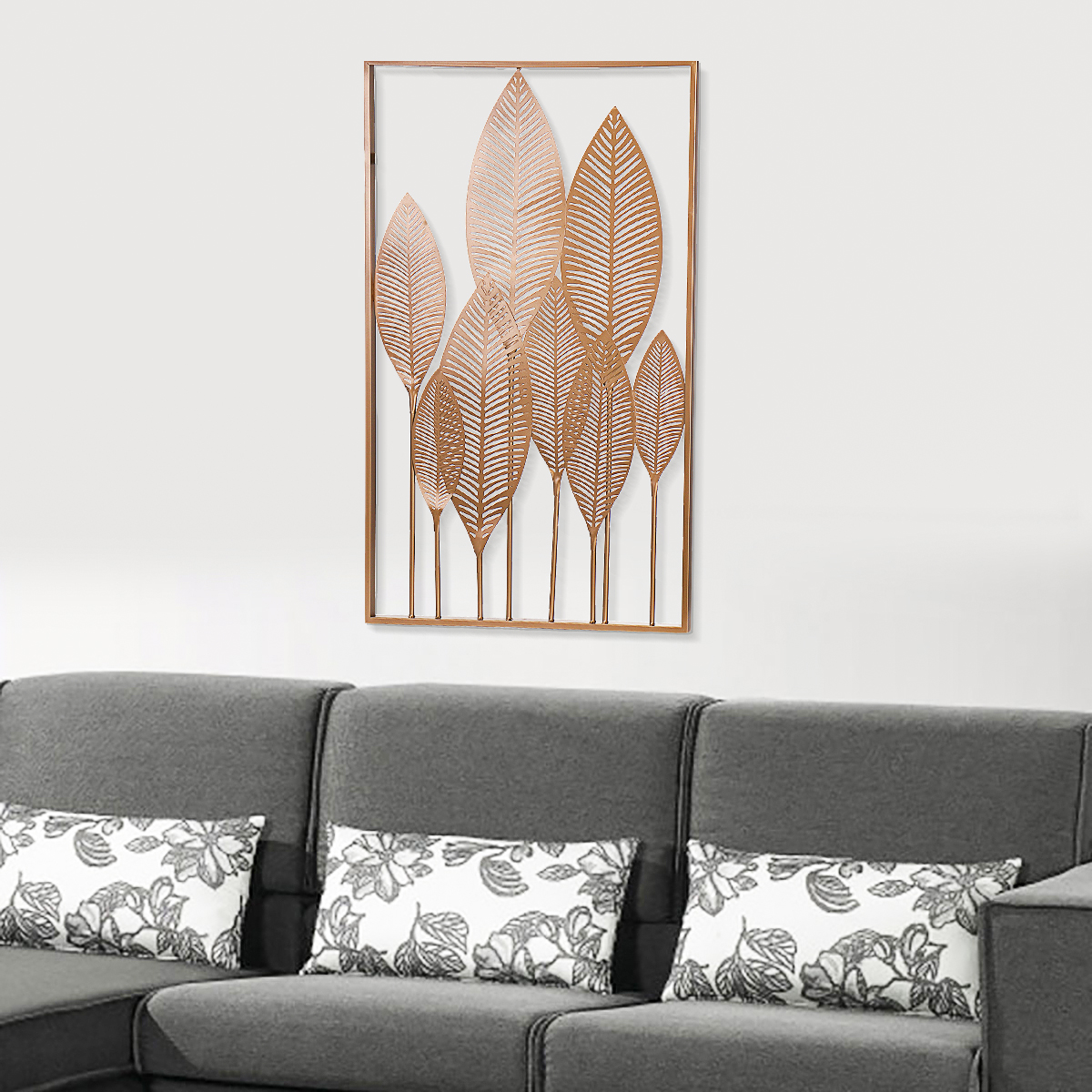 Rectangle-Metal-Wall-Art-Hanging-Iron-Sculpture-Leaf-Home-Hotel-Decor-53x845cm-1794307-2