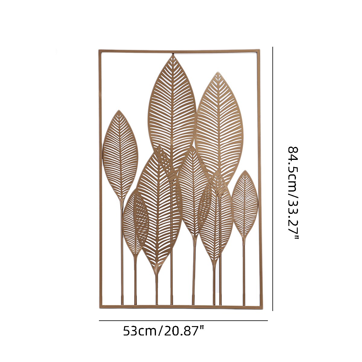 Rectangle-Metal-Wall-Art-Hanging-Iron-Sculpture-Leaf-Home-Hotel-Decor-53x845cm-1794307-3