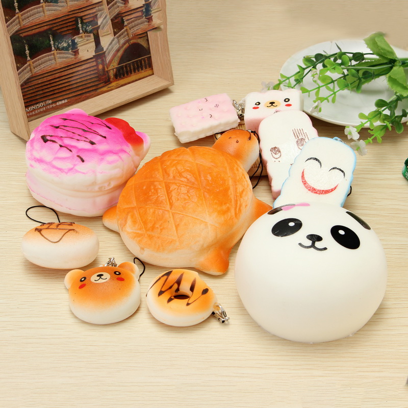 10PCS-Squishy-Jumbo-Large-Mini-Random-Bun-Toast-Cake-Biscuit-Collection-Phone-Straps-Gift-Decor-Toy-1135509-1