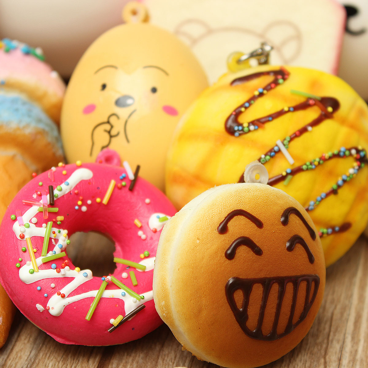 18PCS-Squishy-Christmas-Gift-Decor-Panda-Cup-Cake-Toasts-Buns-Donuts-Random-Soft-Cell-Phone-Straps-1069615-4