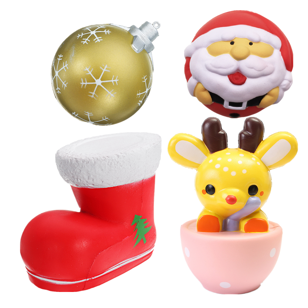 4PCS-Christmas-Gift-Squishy-Teacup-Deer-14CM-Santa-Claus-7CM-Snow-Boot-11CM-Gold-Ball-9CM-1382440-1