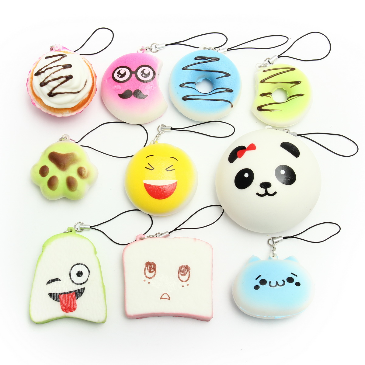 Banggood-Kawaii-10Pcs-Exquisite-Squishy-Random-Charm-Soft-PandaBreadCakeBuns-Phone-Straps-Toys-Decor-1158164-4