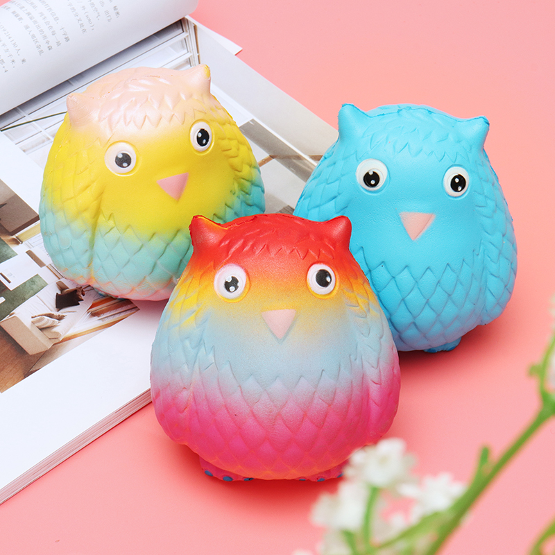 Jumbo-Squishy-Rainbow-Owl-12cm-Soft-Slow-Rising-Toy-With-Original-Packing-1281172-1