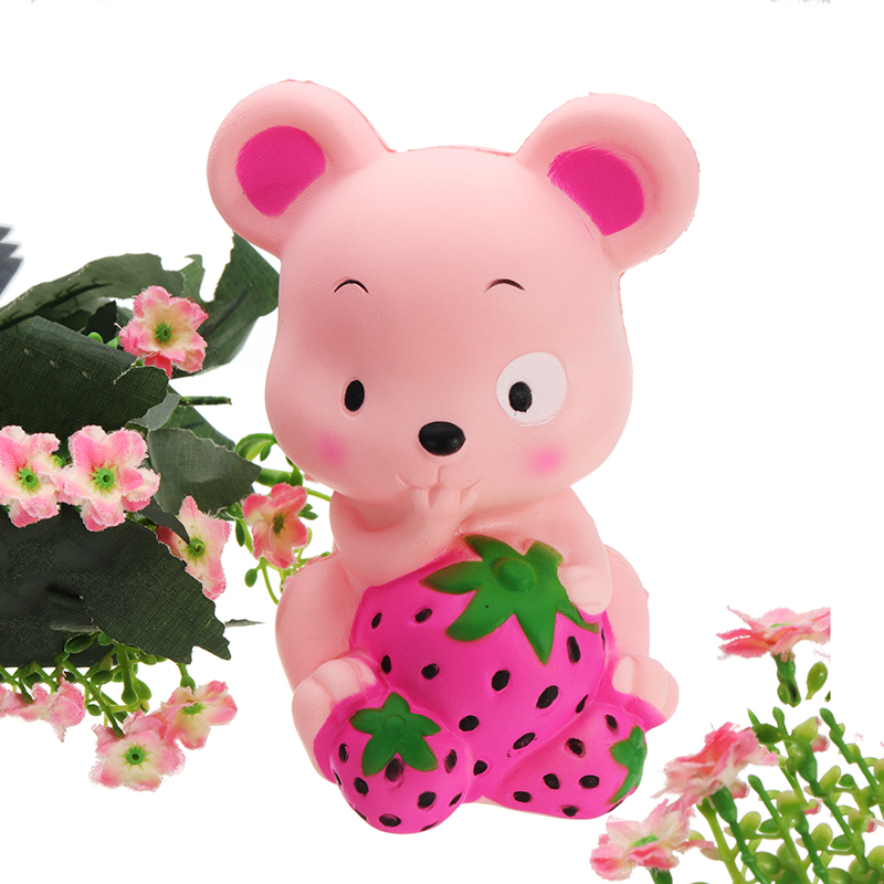 Squishy-Strawberry-Rat-13CM-Slow-Rising-Soft-Toy-Stress-Relief-Gift-Collection-With-Packing-1273062-2