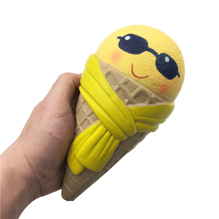 SquishyFun-Ice-Cream-With-Sunglasses-Scarf-Squishy-18cm-Slow-Rising-With-Packaging-Collection-Gift-1251136-4