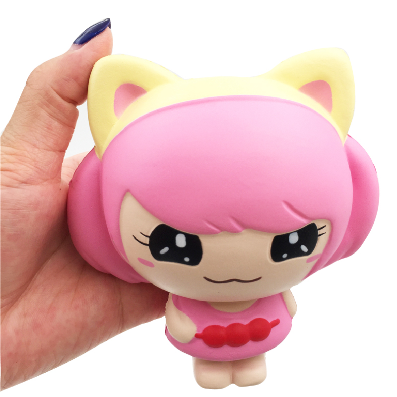 SquishyFun-Pink-Little-Girl-Squishy-Hanging-Decoration-12CM-Cute-Doll-Gift-Collection-Packaging-1388291-2