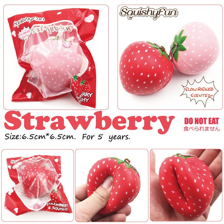 Squishyfun-Strawberry-Squishy-Slow-Rising-8CM-Squeeze-Toy-Original-Packaging-Collection-Gift-1100966-1