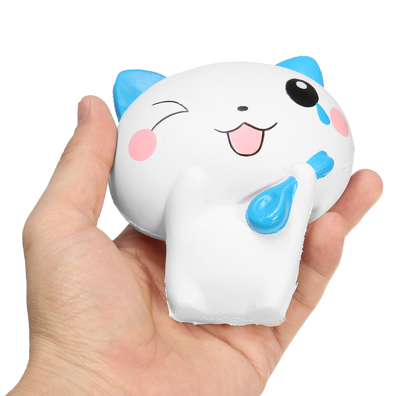 Woow-Squishy-Cat-13cm-Slow-Rising-Collection-Gift-Cute-Decor-Soft-Toy-Blue-and-Green-1191274-4