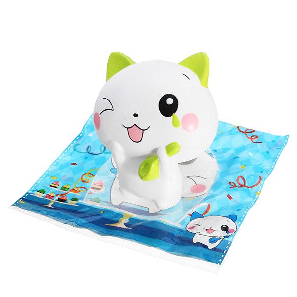 Woow-Squishy-Cat-13cm-Slow-Rising-Collection-Gift-Cute-Decor-Soft-Toy-Blue-and-Green-1191274-9
