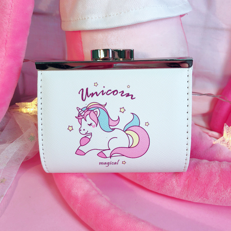 Cartoon-Unicorn-PU-Change-Card-Pack-Female-Cute-Buckle-Wallet-Card-Bag-1353204-6