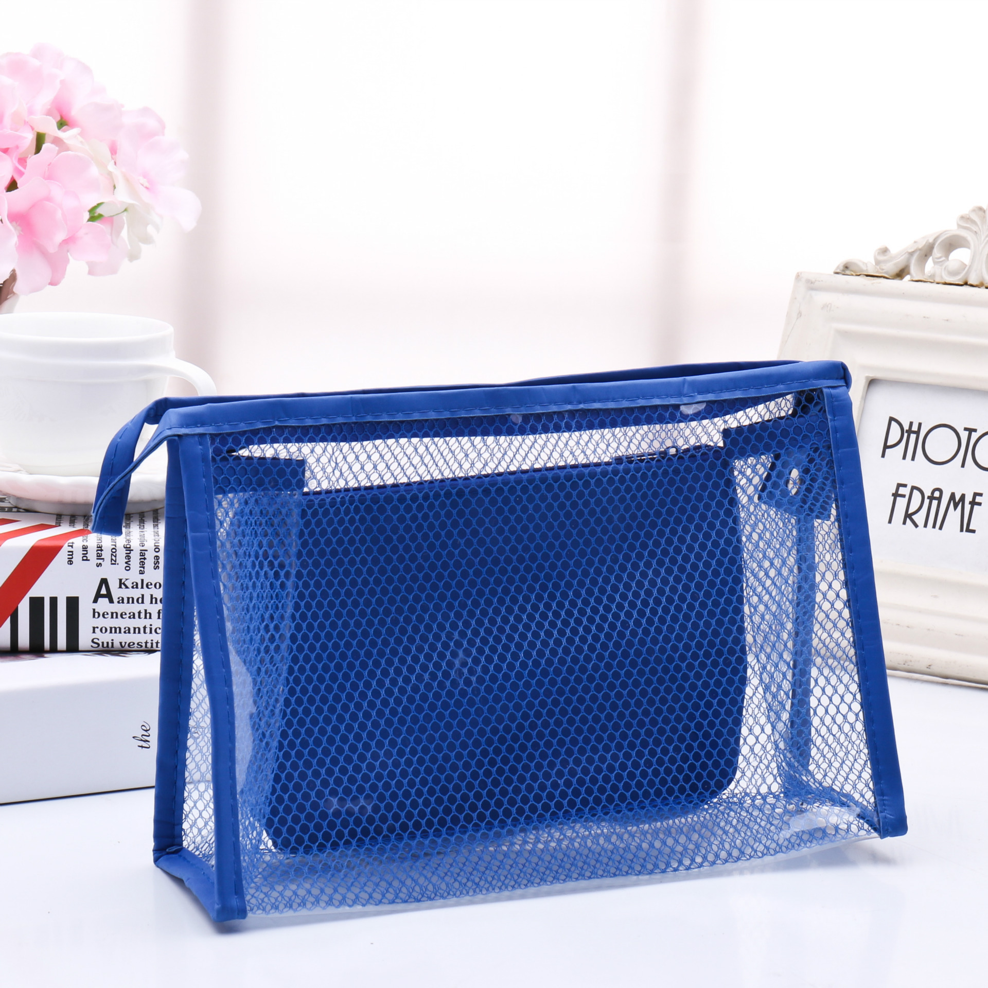 Honana-BX-112-Waterproof-PVC-Cosmetic-Bags-Two-piece-Suit-Net-Travel-Makeup-Transparent-Bag-1154206-1