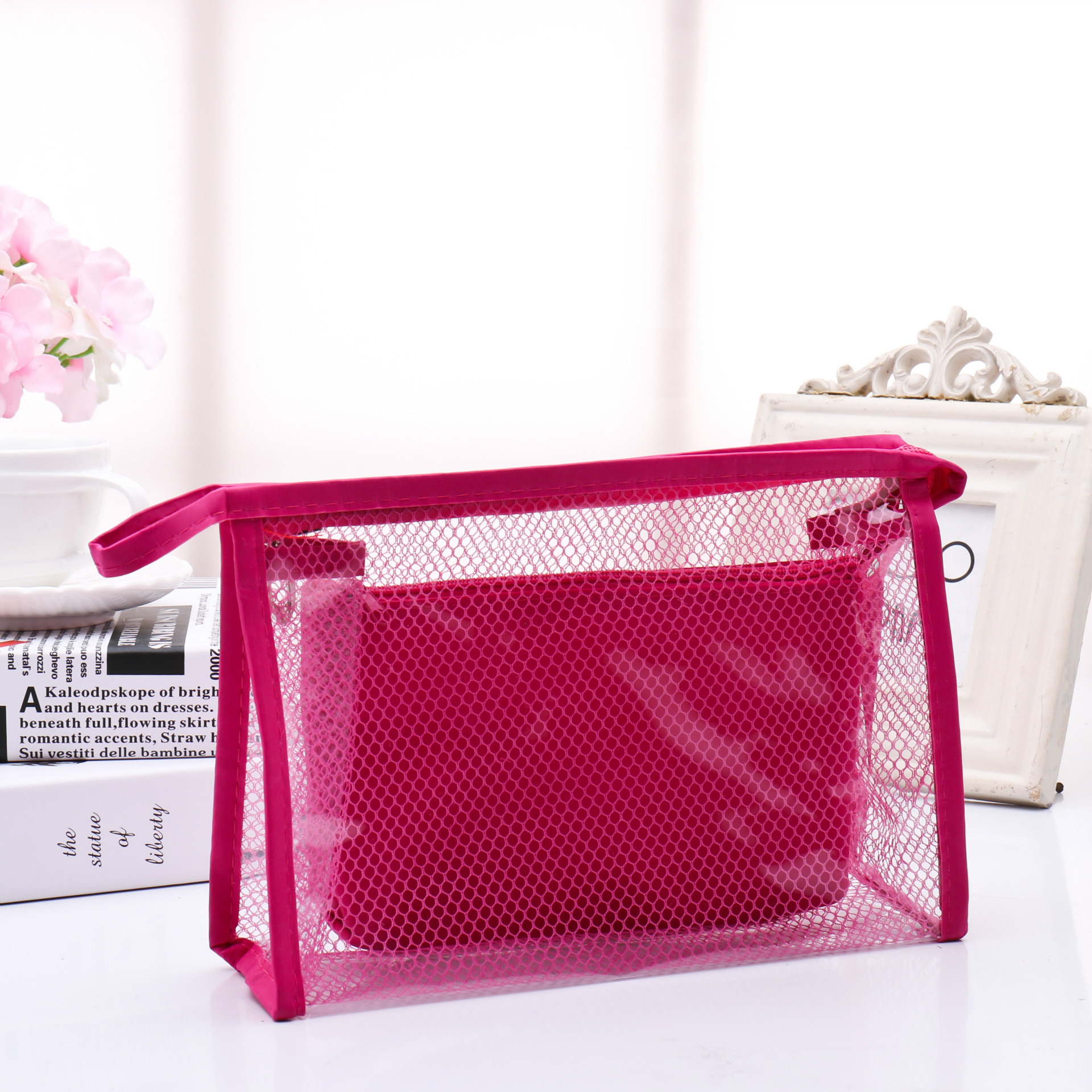 Honana-BX-112-Waterproof-PVC-Cosmetic-Bags-Two-piece-Suit-Net-Travel-Makeup-Transparent-Bag-1154206-11