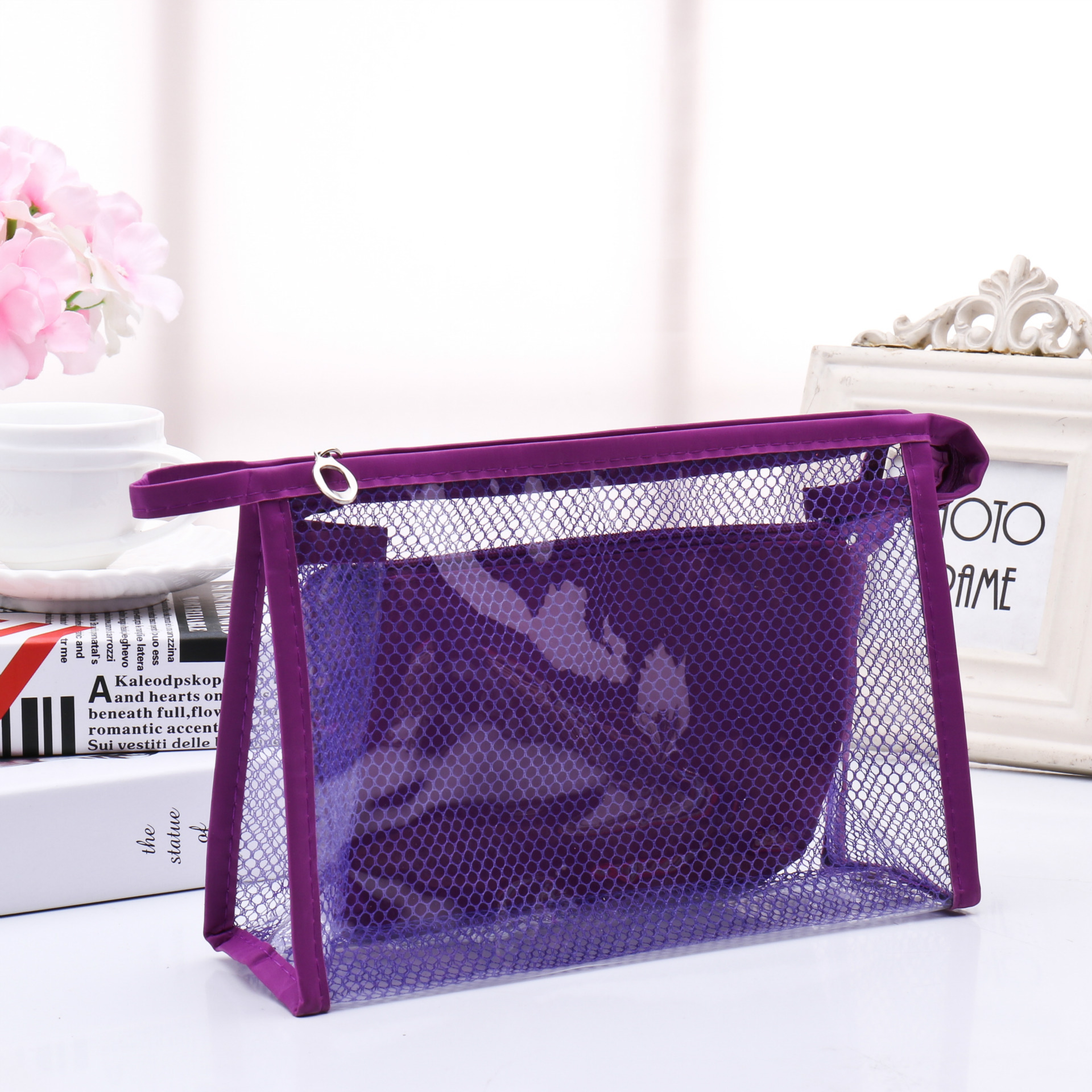 Honana-BX-112-Waterproof-PVC-Cosmetic-Bags-Two-piece-Suit-Net-Travel-Makeup-Transparent-Bag-1154206-4