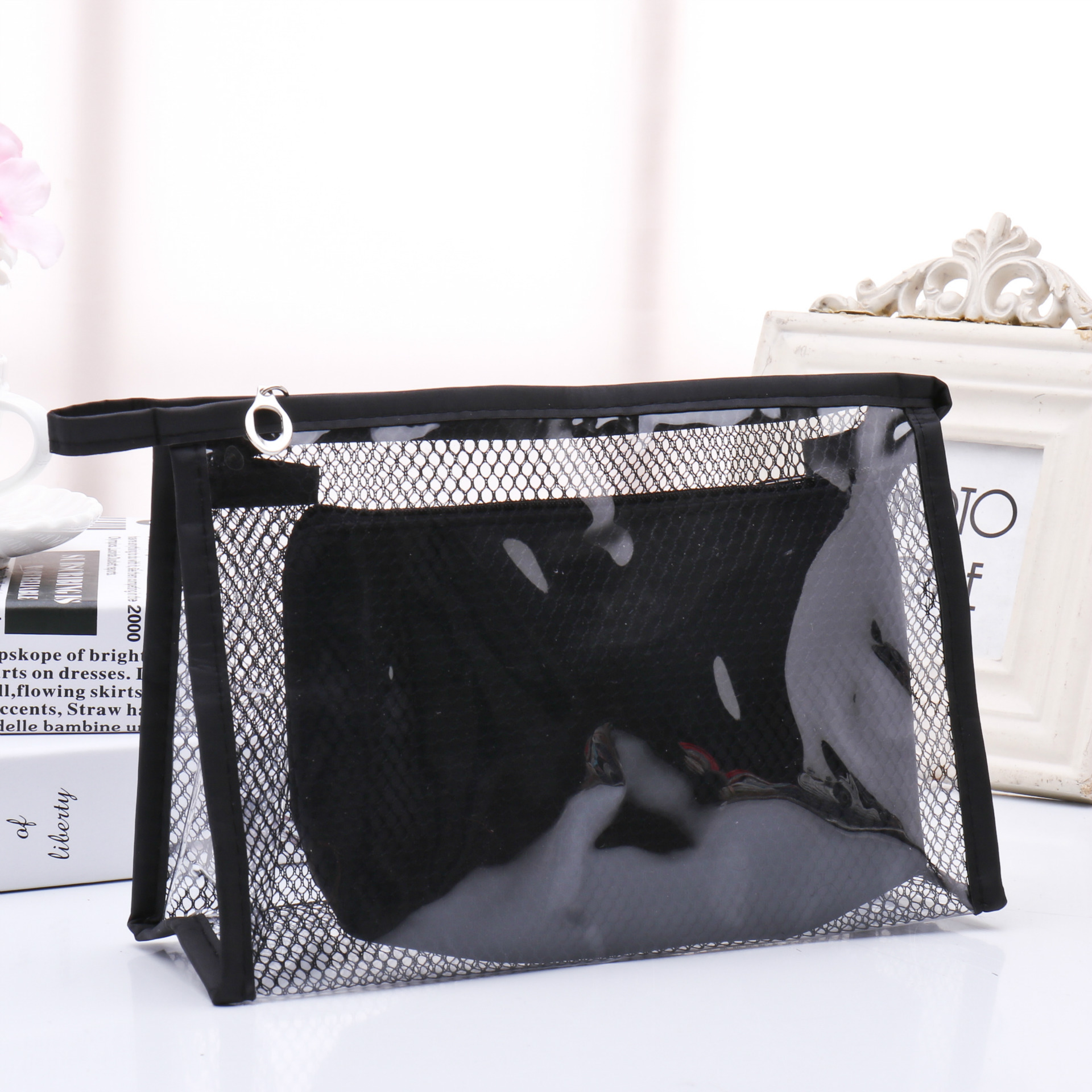 Honana-BX-112-Waterproof-PVC-Cosmetic-Bags-Two-piece-Suit-Net-Travel-Makeup-Transparent-Bag-1154206-8