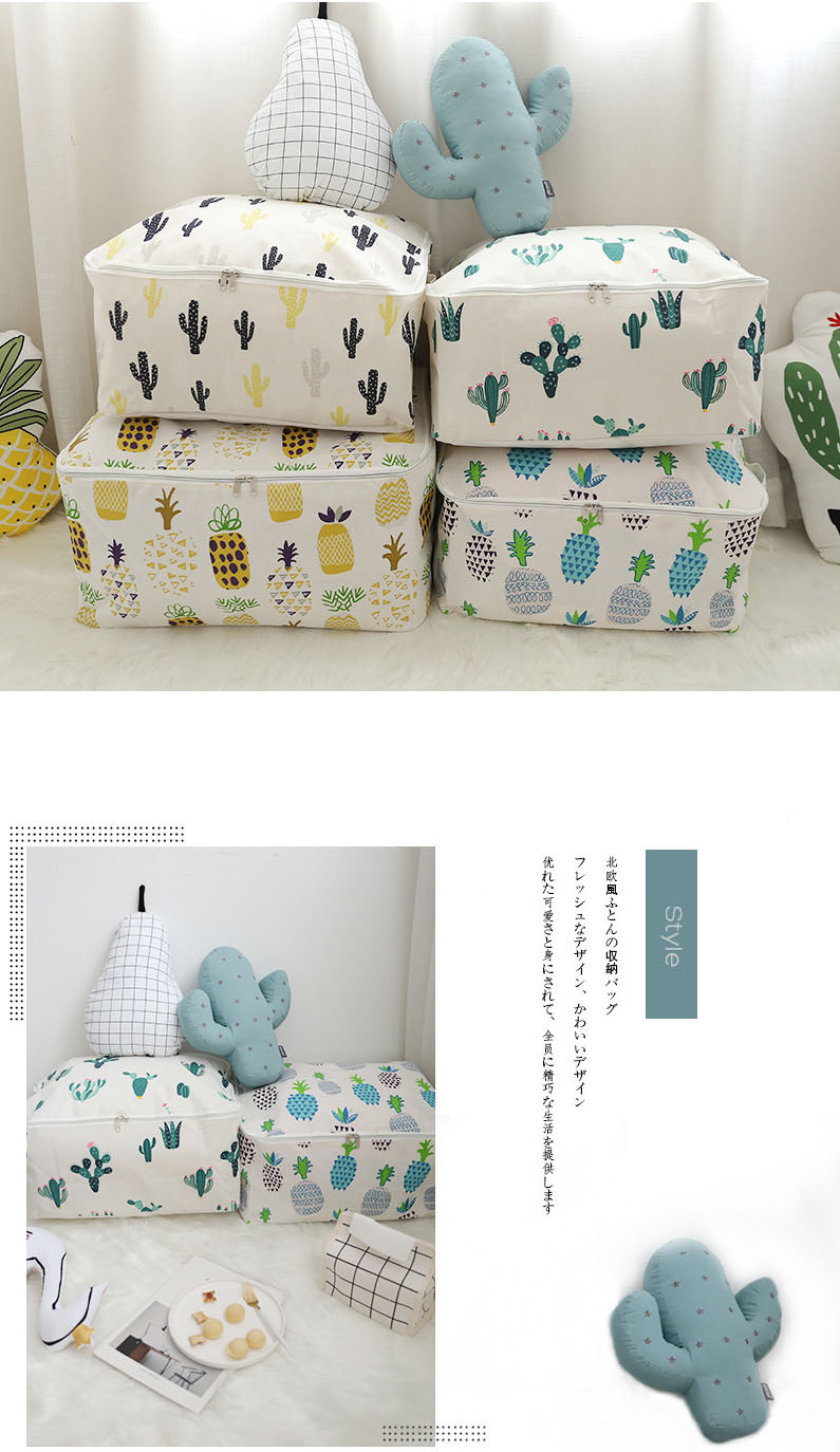 Honana-Signature-Cotton-Storage-Bag-Portable-Folding-Organizer-Quilt-Bag-Pouch-Washable-Container-1230202-1