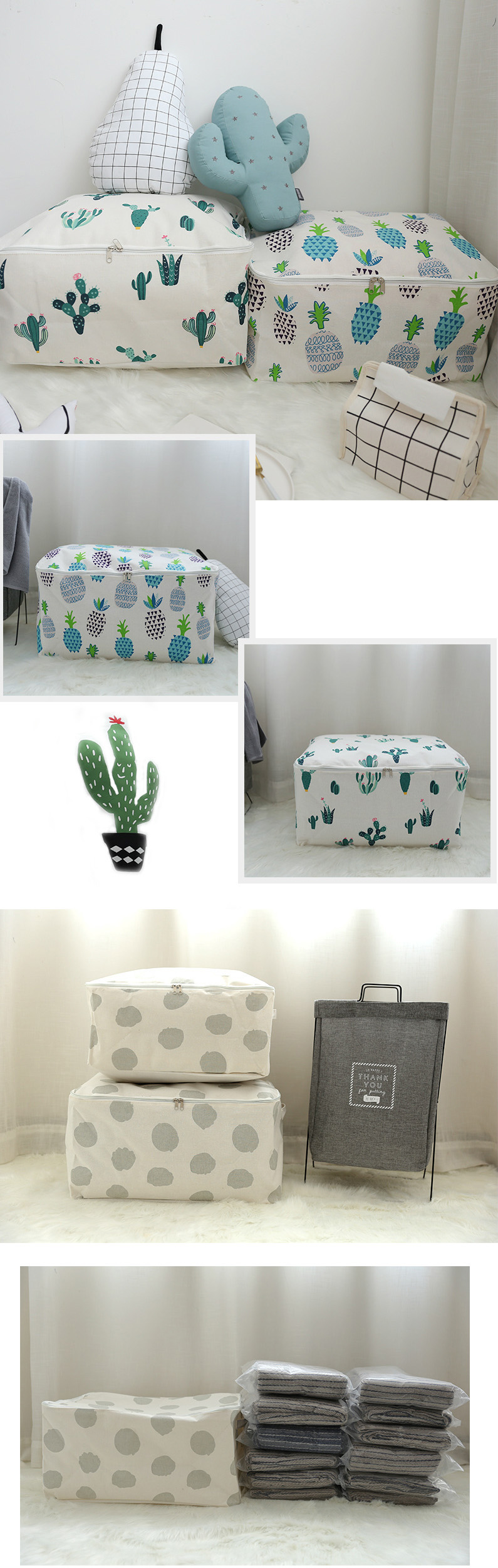 Honana-Signature-Cotton-Storage-Bag-Portable-Folding-Organizer-Quilt-Bag-Pouch-Washable-Container-1230202-3