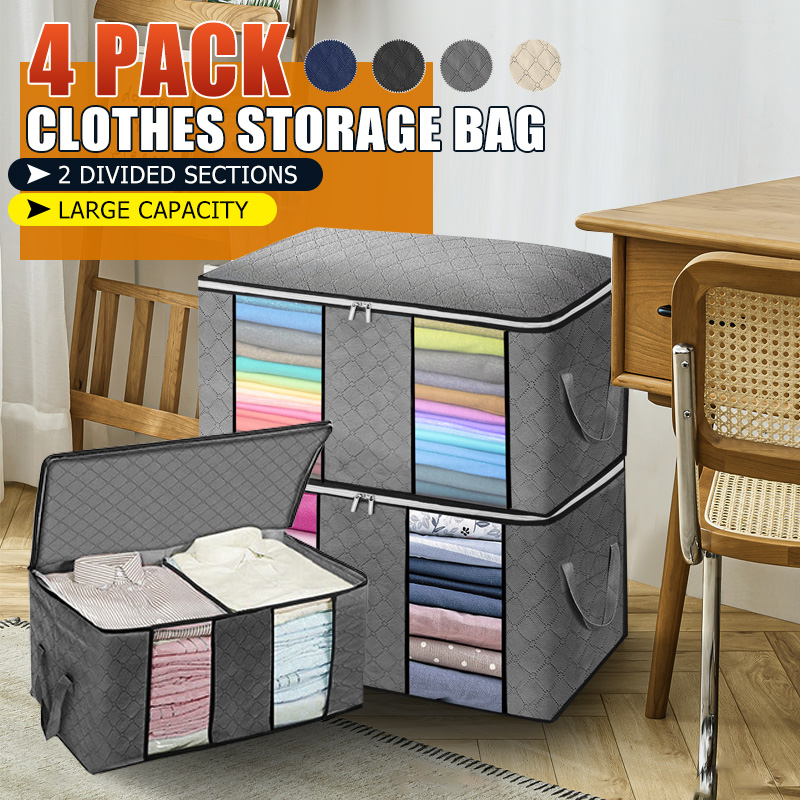 KING-DO-WAY-4-Pack-Clothes-Storage-Bag-Large-Capacity-Closet-Organizer-Home-Outdoor-Travel-1855827-1