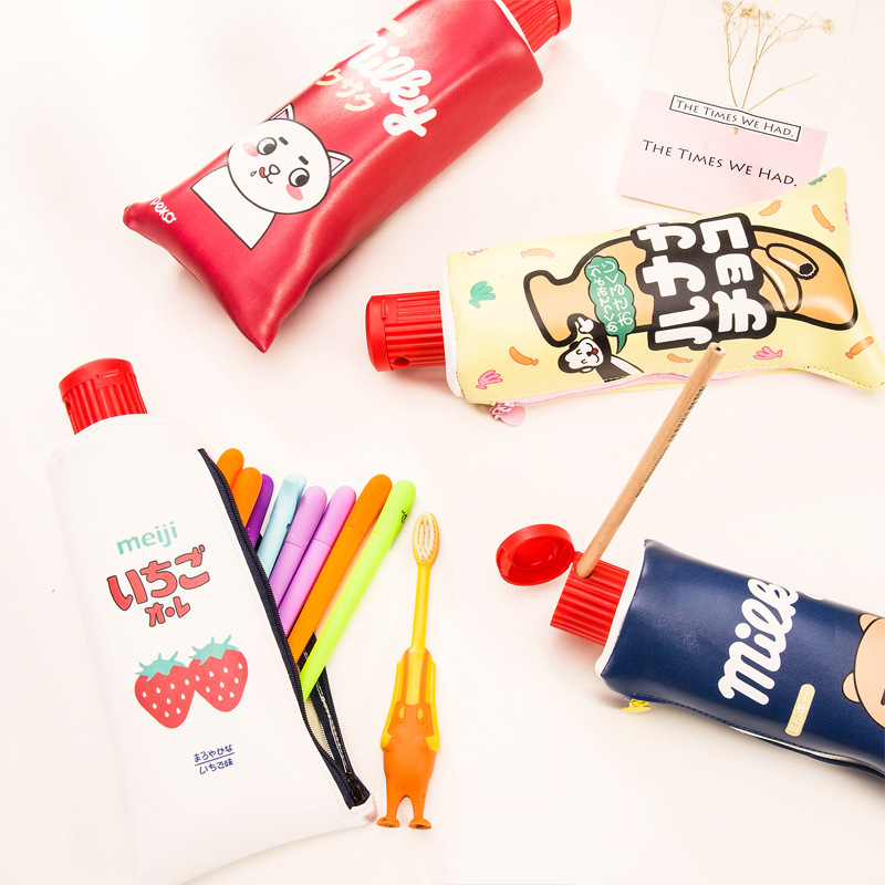 New-Korean-Cartoon-Toothpaste-Shape-Pencil-Case-With-Sharpener-Stationery-Storage-Organizer-Bag-1345274-1