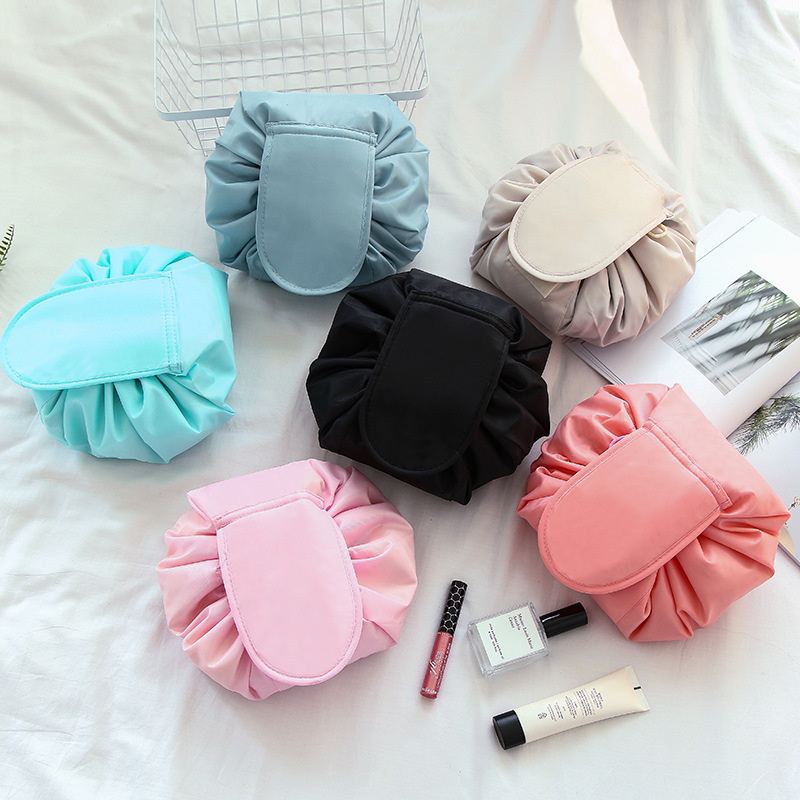 Polyester-Solid-Color-Drawstring-Cosmetic-Bag-Travel-Portable-Lazy-Storage-Bag-1377043-3