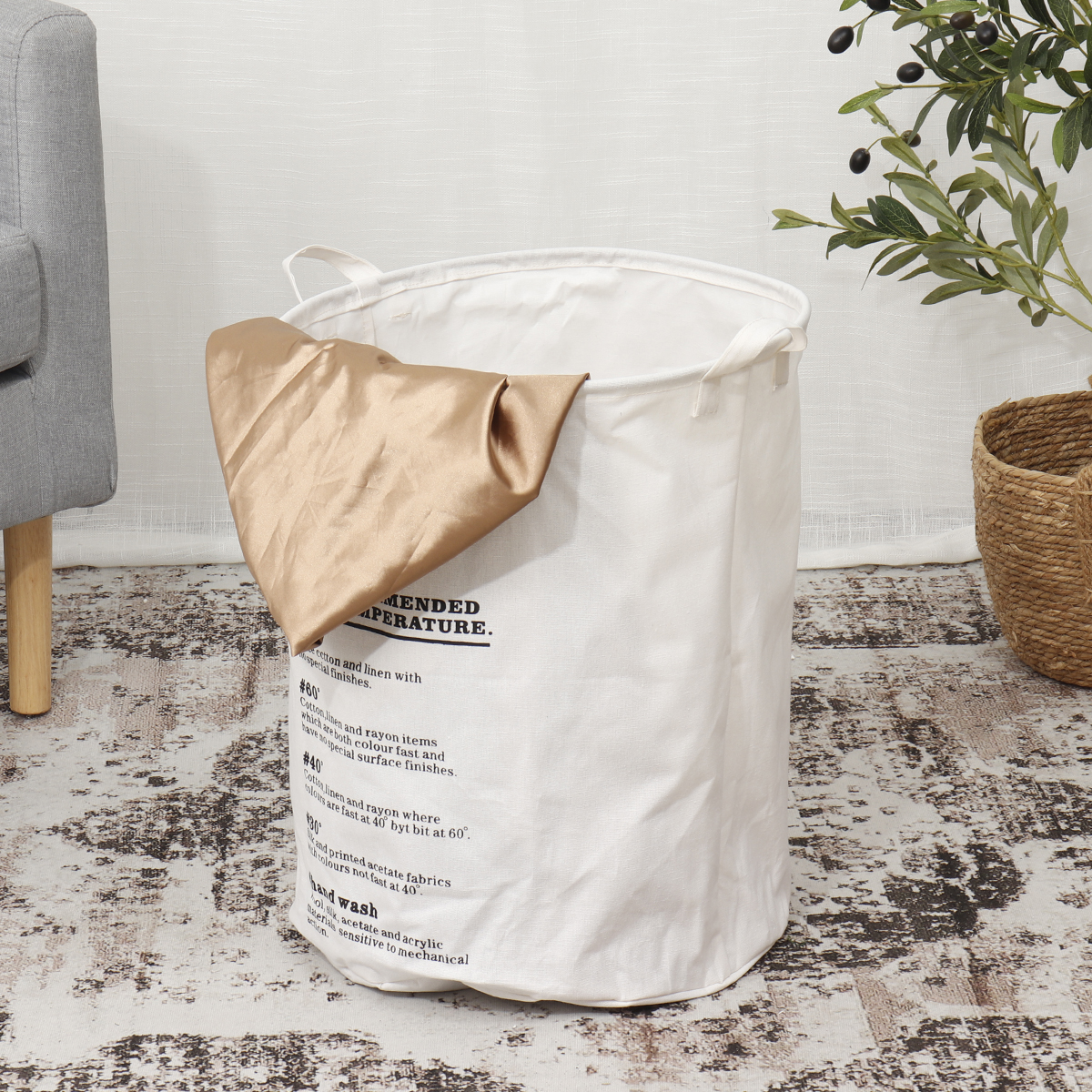 Foldable-Laundry-Basket-Round-Cotton-Linen-Collapsible-Washing-Hamper-Waterproof-Dirty-Clothes-Stora-1908165-6