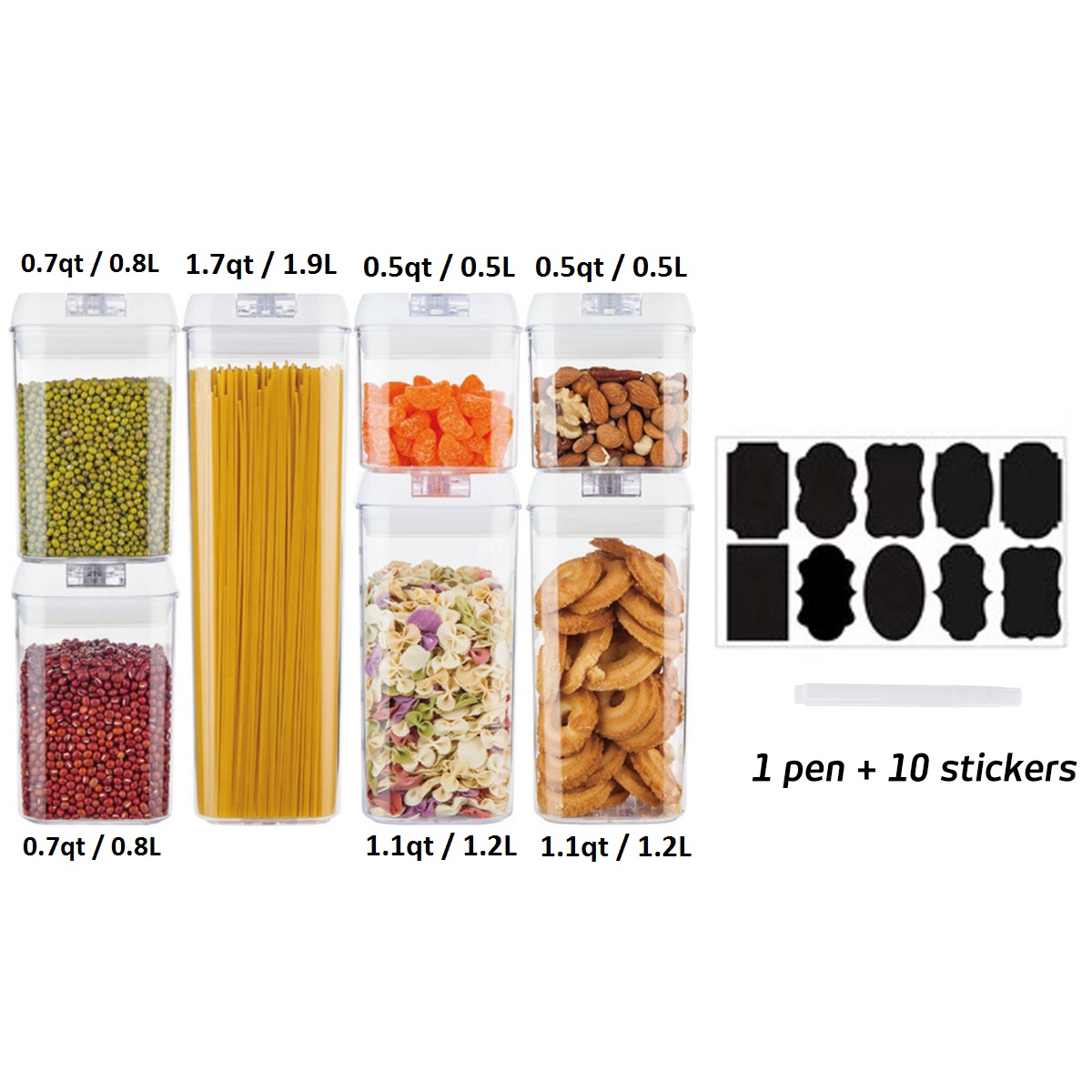7PCS-Airtight-Stackable-Dry-Food-Storage-Container-Cereal-Transparent-Kitchen-1738016-10