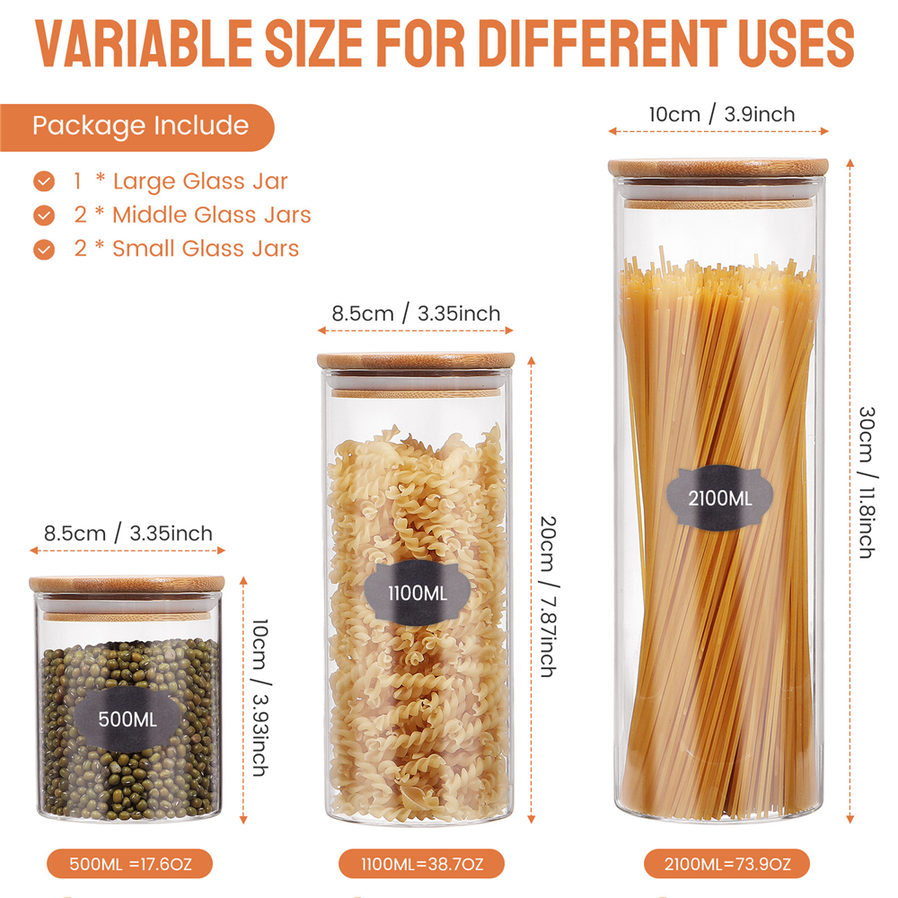 SAWAKE-Glass-Storage-Jar-5-Set-Food-Storage-Containers-Airtight-Food-Jars-with-Bamboo-Wooden-Lids-1919618-2