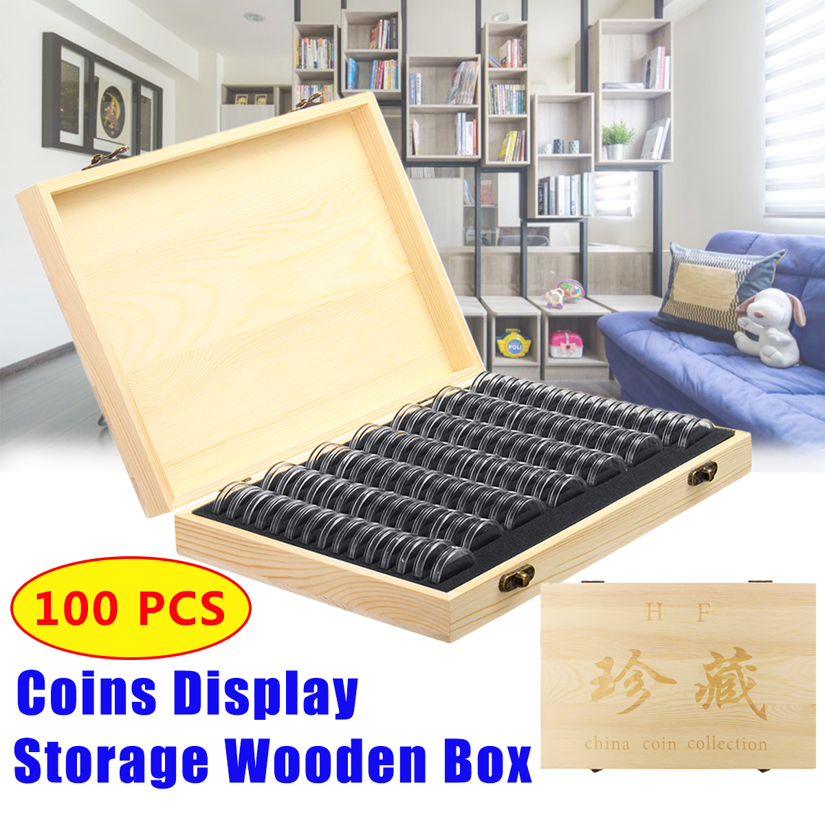 100PCS-Rugged-Wooden-Commemorative-Coin-Display-Case-Capsule-Holder-Storage-Collection-Box-1646129-2