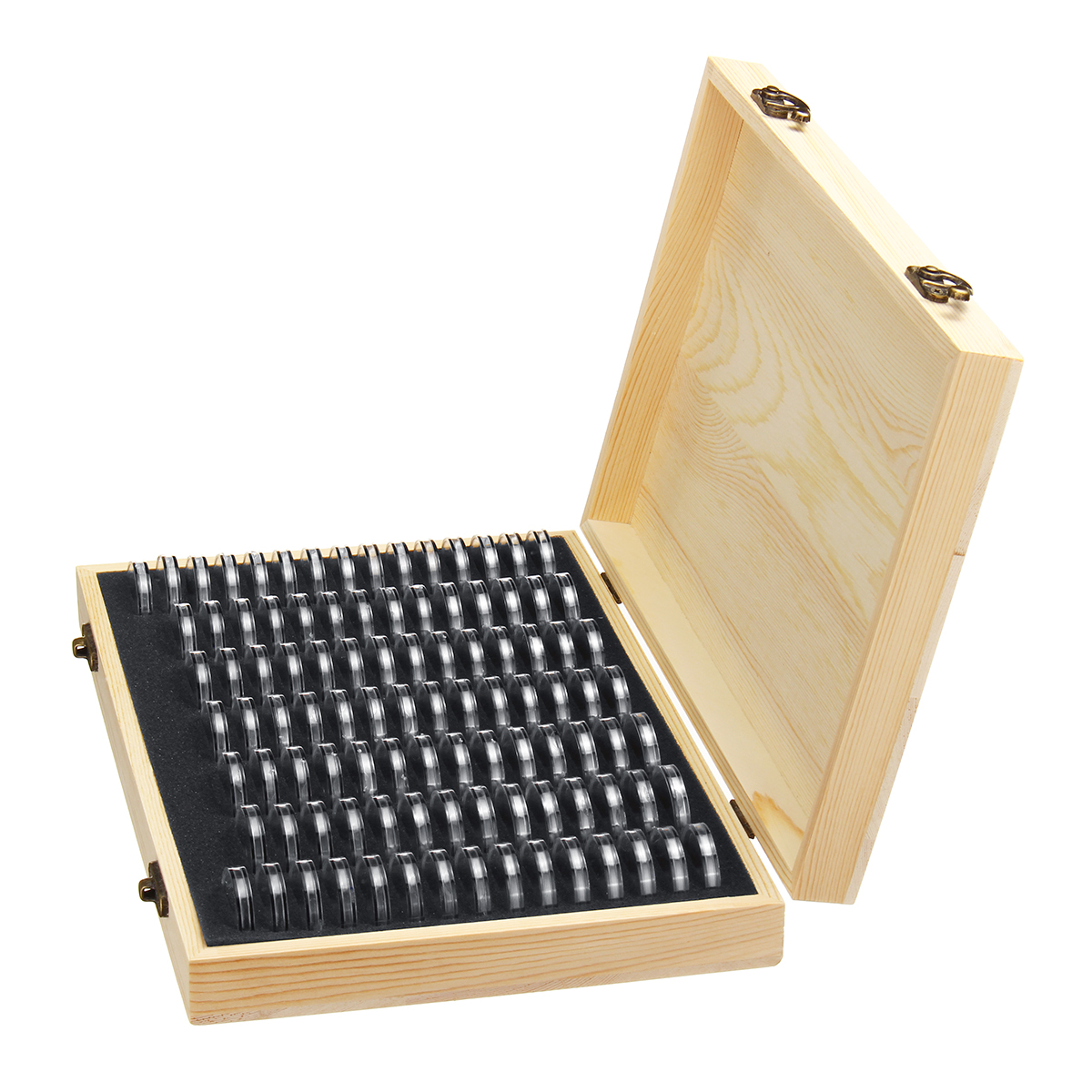 100PCS-Rugged-Wooden-Commemorative-Coin-Display-Case-Capsule-Holder-Storage-Collection-Box-1646129-10