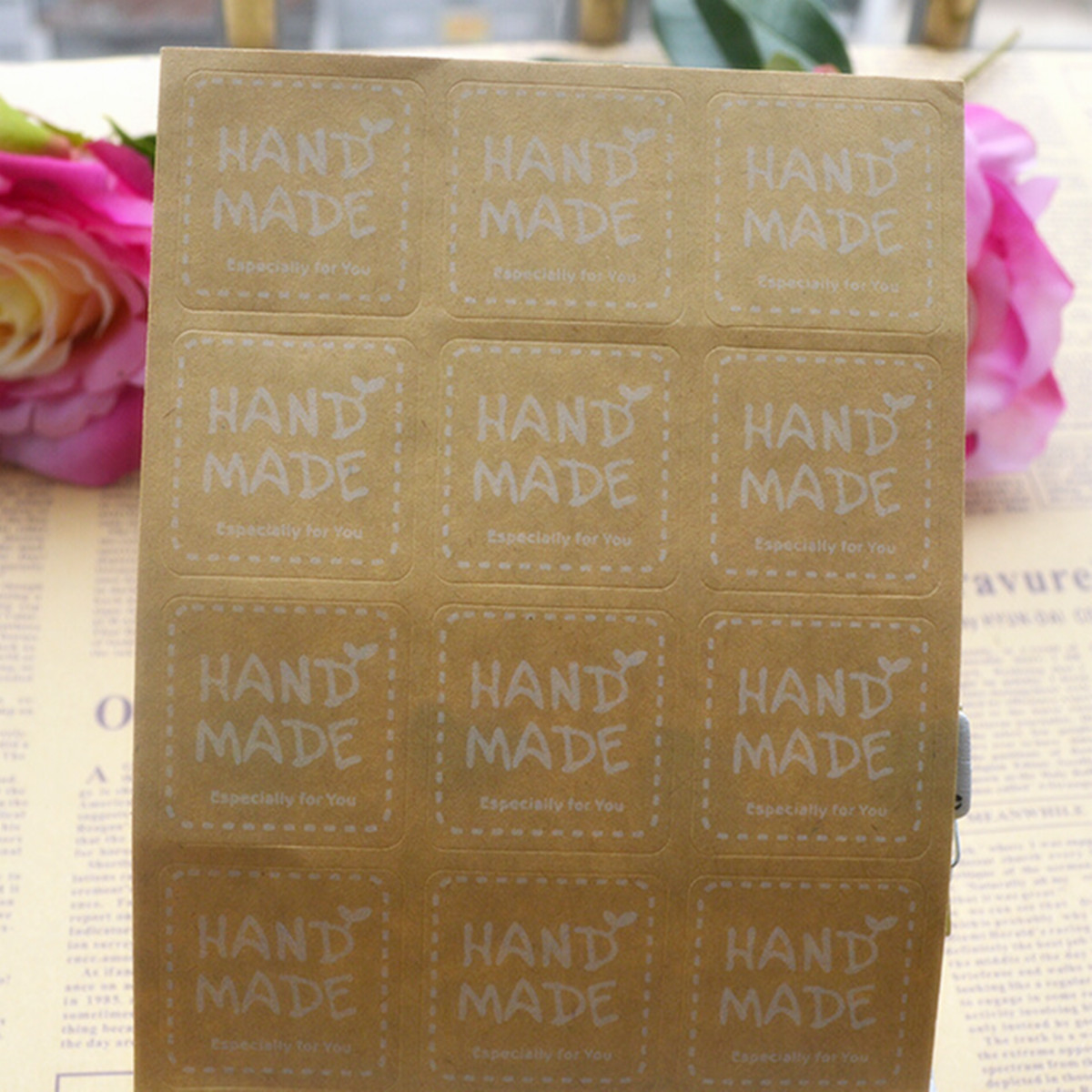 120Pcs-Kraft-Craft-Paper-Label-Tape-Hand-Made-Seal-Sticker-DIY-Stitch-Bags-Boxes-1304920-5