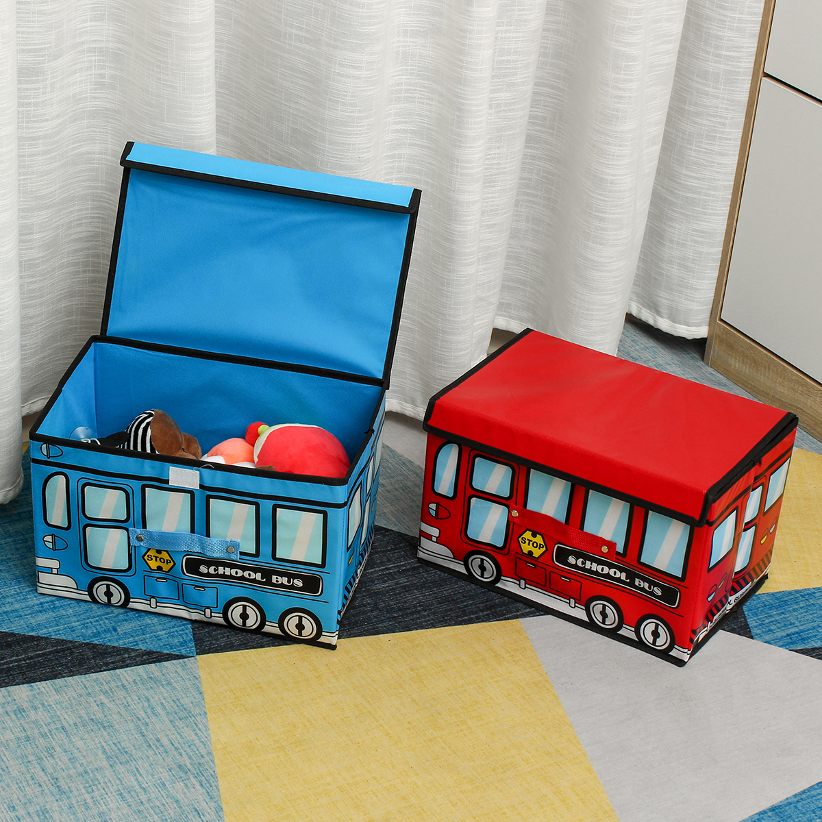 18L-Waterproof-Bus-Shape-Children-Kids-Toys-Storage-Box-Foldable-Non-woven-Cartoon-Car-Pattern-Toys--1795293-4