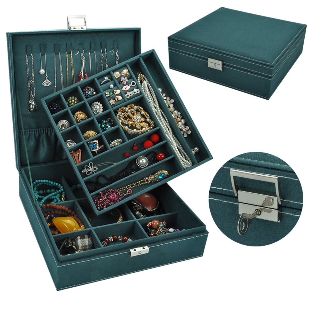 Multi-function-Vintage-Jewelry-Box-Organizers-Two-layer-Lockable-Jewelry-Display-Storage-Case-1855370-21