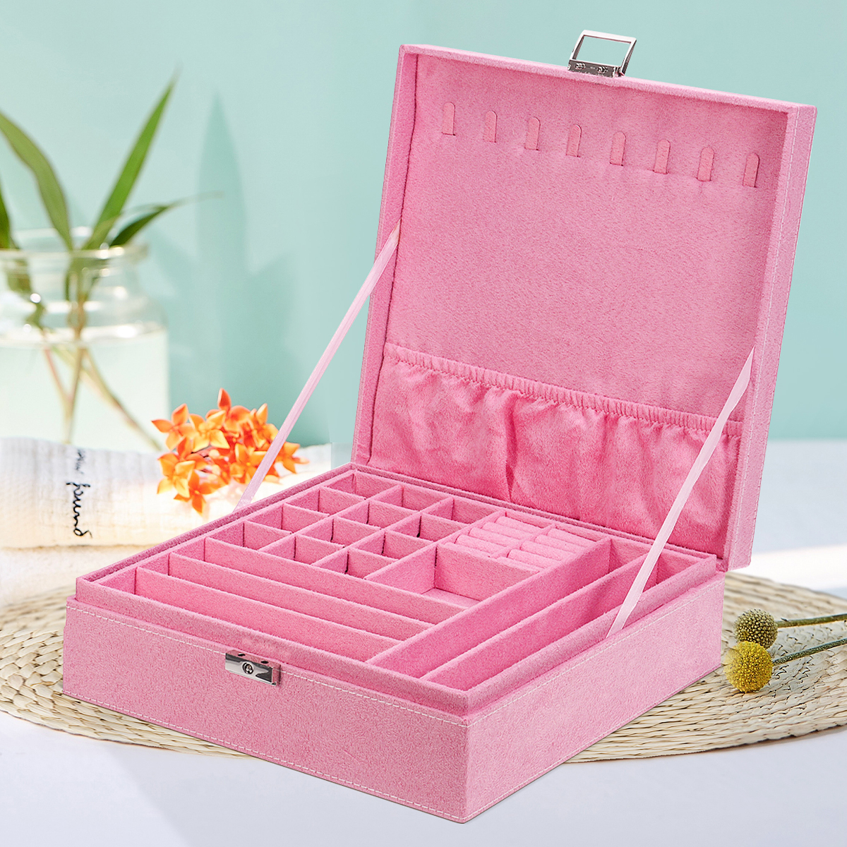 Multi-function-Vintage-Jewelry-Box-Organizers-Two-layer-Lockable-Jewelry-Display-Storage-Case-1855370-5