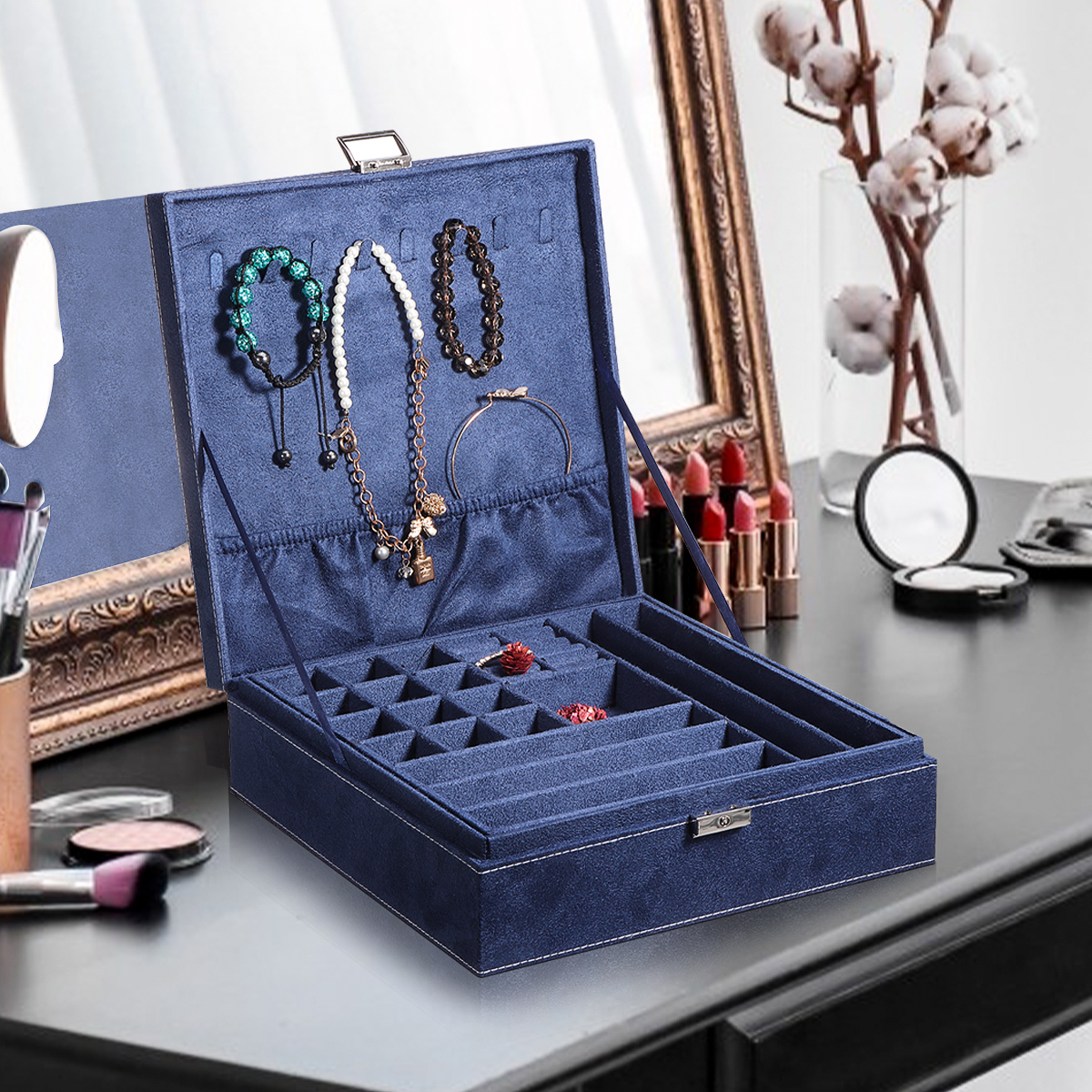 Multi-function-Vintage-Jewelry-Box-Organizers-Two-layer-Lockable-Jewelry-Display-Storage-Case-1855370-7