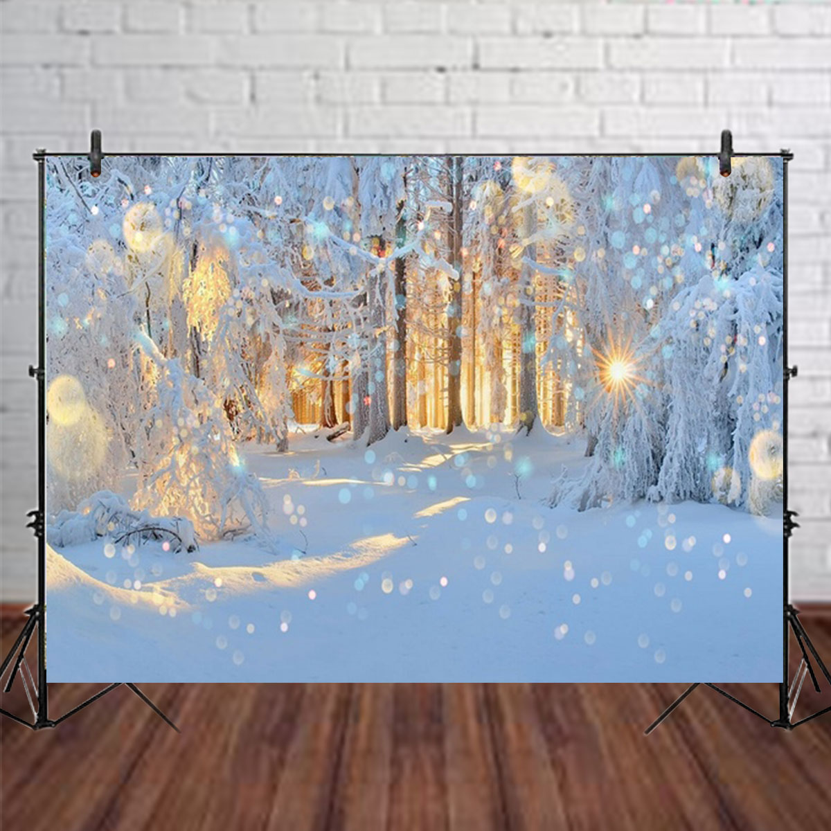 5x3FT-7x5FT-8x6FT-Winter-Snow-Light-Forest-Photography-Backdrop-Background-Studio-Prop-1609473-4