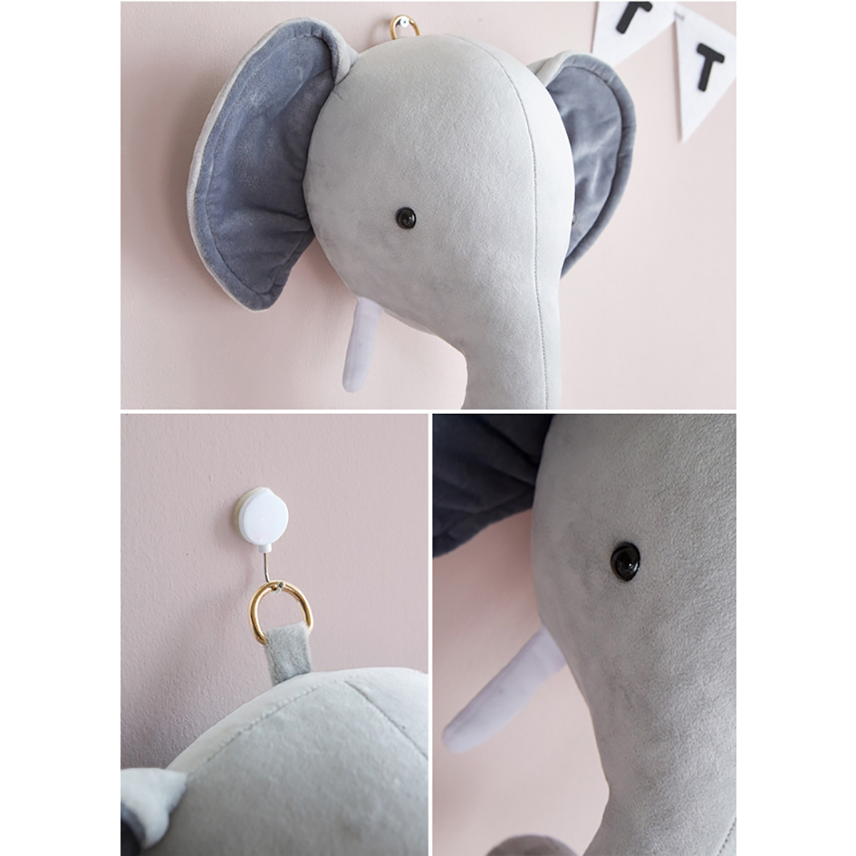 3D-Plush-Animal-Heads-Elephant-Bear-Deer-Wall-Decor-for-Children-Christmas-Birthday-Stuffed-Plush-To-1668966-10