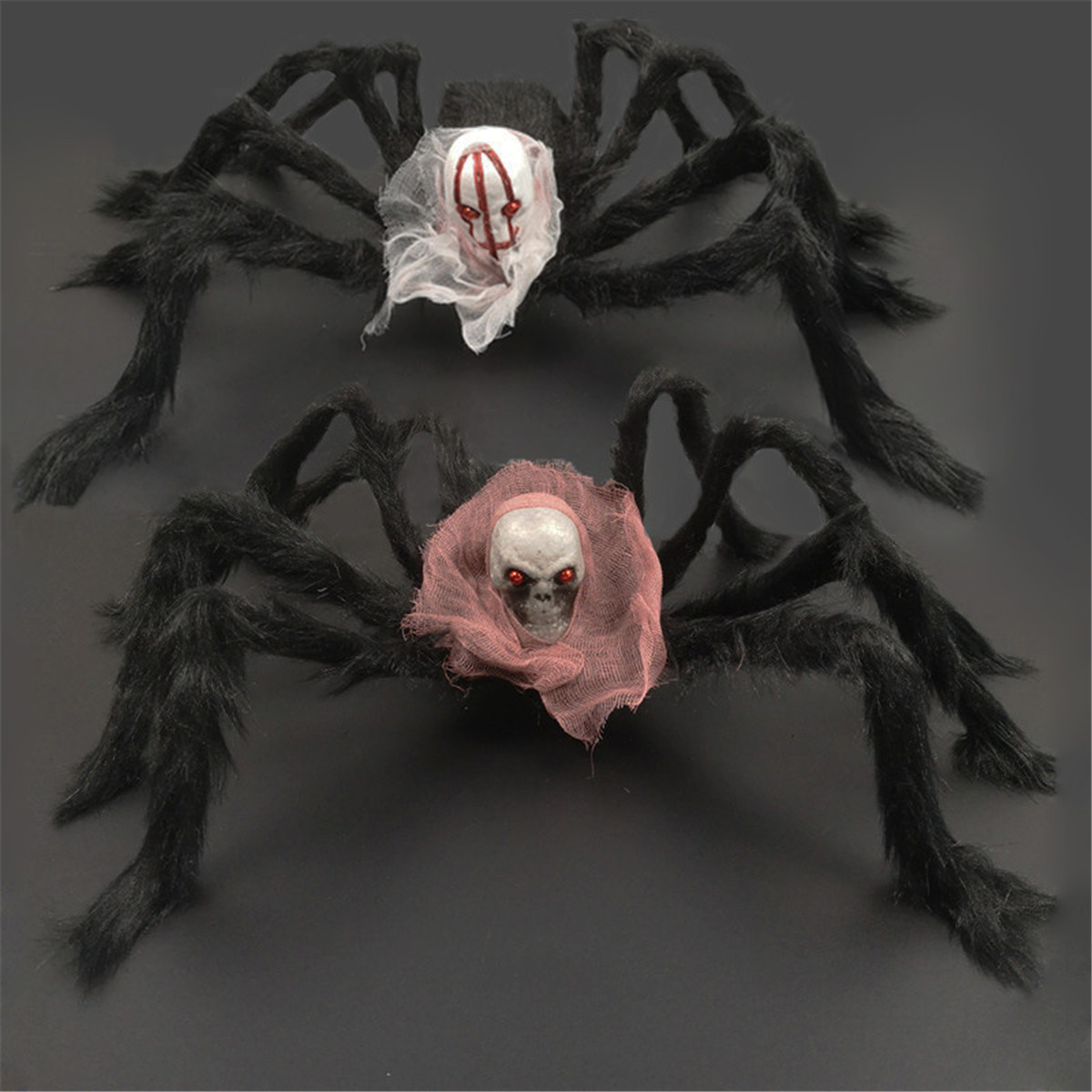 7575cm-Simulation-Skull-Ghost-Head-Plush-Spider-Spider-Leg-Straighten-Horror-Toy-1818663-5