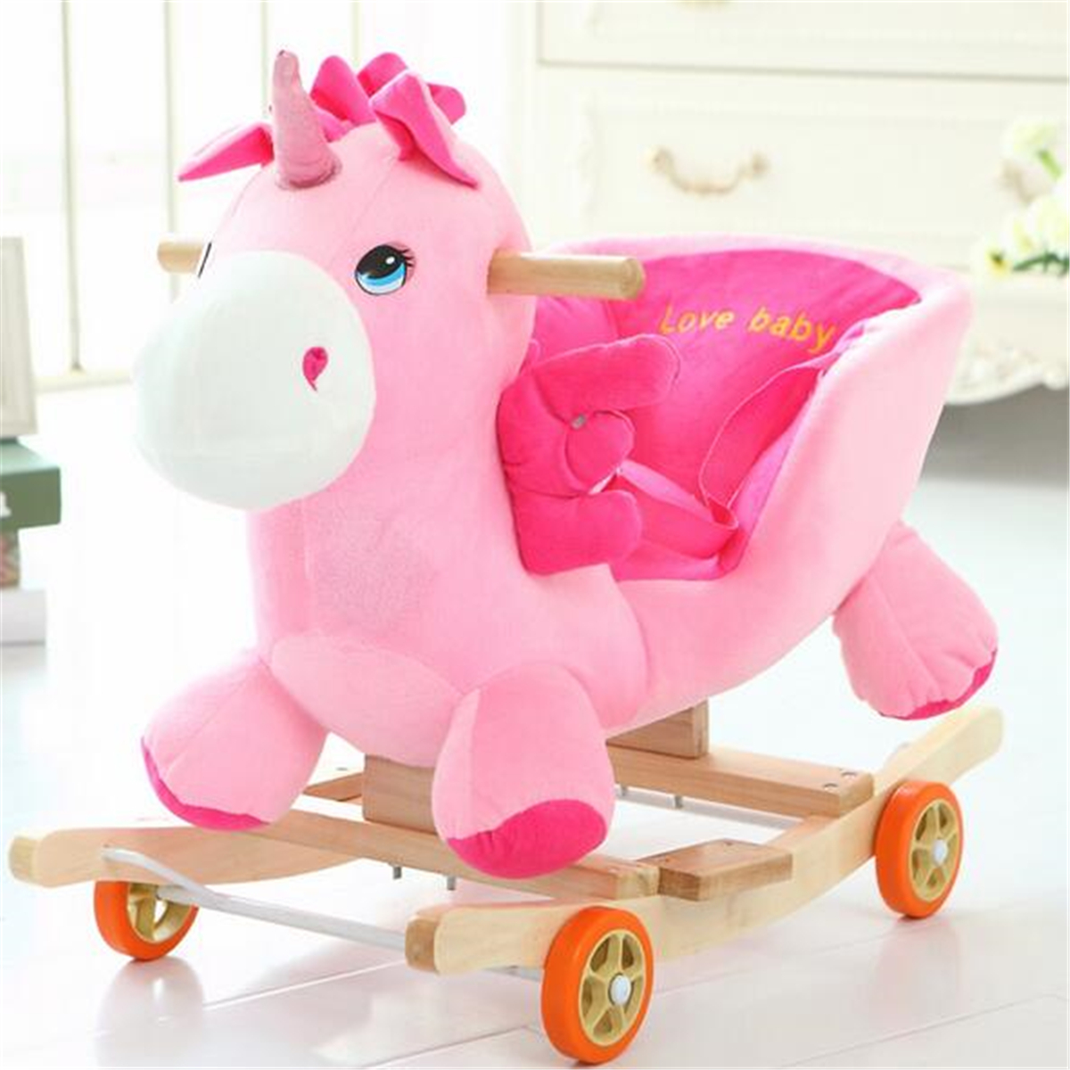 Baby-Kid-Toys-502858CM-Wooden-Plush-Rocking-Horse-Little-Unicorn-Style-Riding-Rocker-1338665-2